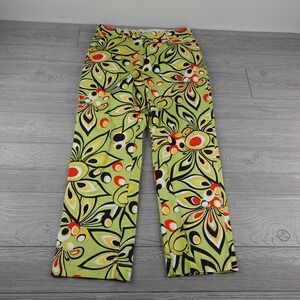 Loudmouth Golf Shagadelic Psychedelic Flowers AOP Green Chino Pants Men's 34x30